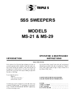 Triple S MS-29 Operating And Maintenance Instructions Manual preview