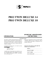 Preview for 1 page of Triple S PRO TWIN DELUXE 14 Operating & Maintenance Instructions