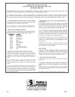 Preview for 12 page of Triple S PRO TWIN DELUXE 14 Operating & Maintenance Instructions