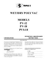 Preview for 1 page of Triple S PV-12 Operating & Maintenance Instructions