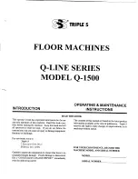 Предварительный просмотр 1 страницы Triple S Q-1500 Operating And Maintenance Instructions Manual