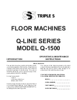 Triple S Q-LINE Series Operating & Maintenance Instructions preview