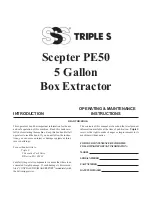 Preview for 1 page of Triple S Scepter PE50 Operating & Maintenance Instructions