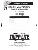 Tripp Lite 2-Port In-Line PS/2 KVM Switch with Audio B032-002-R Owner'S Manual предпросмотр