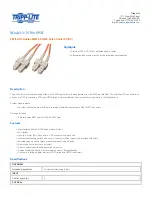 Tripp Lite 306-09M Specification Sheet preview