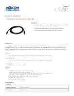 Предварительный просмотр 1 страницы Tripp Lite A060-012 Specification Sheet