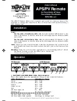 Tripp Lite APS/PV Owner'S Manual preview