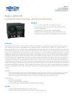 Tripp Lite APSX1250F Specification Sheet preview