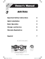 Tripp Lite AVR750U Owner'S Manual preview