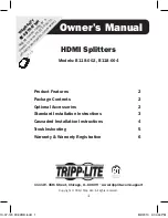 Предварительный просмотр 1 страницы Tripp Lite B118-004 Owner'S Manual