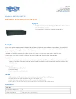 Preview for 1 page of Tripp Lite BP24V15RT2U Specification Sheet