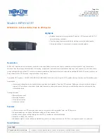 Tripp Lite BP36V42-3U Specification Sheet preview