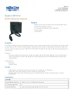 Preview for 1 page of Tripp Lite BP72V18 Specification Sheet