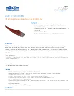 Tripp Lite Cat6 Red Snagless Patch Cable N201-005-RD Specifications preview