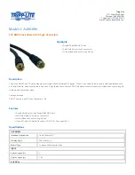 Предварительный просмотр 1 страницы Tripp Lite Coax cable with F-Type Connectors A200-006 Specifications