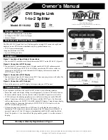 Предварительный просмотр 1 страницы Tripp Lite DVI Video Splitter/Booster B116-002 Owner'S Manual