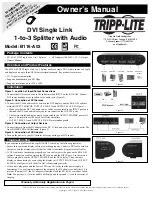 Предварительный просмотр 1 страницы Tripp Lite DVI Video Splitter/Booster w/Audio B116-A03 Owner'S Manual