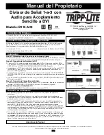 Предварительный просмотр 2 страницы Tripp Lite DVI Video Splitter/Booster w/Audio B116-A03 Owner'S Manual