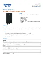 Tripp Lite External Battery Pack BP240V1507C Specification preview