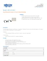 Предварительный просмотр 1 страницы Tripp Lite EZA-VGAF-2 Specification Sheet