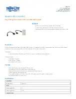 Tripp Lite EZA-VGAX-2 Specification Sheet предпросмотр