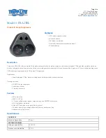 Preview for 1 page of Tripp Lite FRA2TEL Specifications