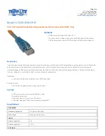 Tripp Lite Gray Cat6 Gigabit Plenum Snagless Patch Cord N201-050-GY-P Specifications предпросмотр