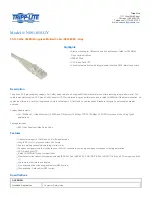 Предварительный просмотр 1 страницы Tripp Lite Gray Snagless Cat5e Molded Patch Cable N001-050-GY Specifications