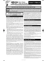 Preview for 1 page of Tripp Lite Home Theater Surge Suppressors Owner'S Manual