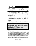 Tripp Lite IS1000 Owner'S Manual preview