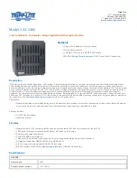 Tripp Lite LC 2400 Specification Sheet preview