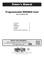 Preview for 1 page of Tripp Lite MODBUSCARD Owner'S Manual