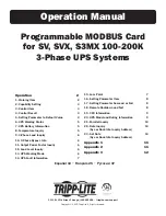 Preview for 1 page of Tripp Lite MODBUSCARDSV Operation Manual