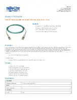 Preview for 1 page of Tripp Lite Multimode Fiber Optics 2-meter N820-02M Specifications