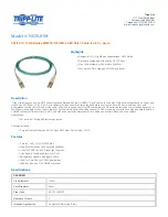 Предварительный просмотр 1 страницы Tripp Lite Multimode Fiber Optics 3-meter N820-03M Specifications