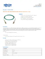 Предварительный просмотр 1 страницы Tripp Lite Multimode Fiber Optics 50-meter N820-50M Specifications