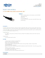 Tripp Lite N001-003-BK-R Specification Sheet предпросмотр