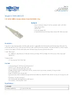 Tripp Lite N001-003-GY Specification Sheet предпросмотр