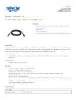 Tripp Lite N001-005-BK Specification Sheet preview