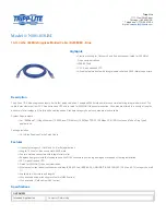 Tripp Lite N001-010-BL Specification Sheet предпросмотр