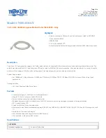 Tripp Lite N001-010-GY Specification Sheet предпросмотр