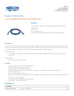 Предварительный просмотр 1 страницы Tripp Lite N001-014-BL Specification Sheet