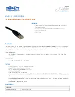 Tripp Lite N002-001-BK Specification Sheet preview