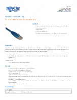 Tripp Lite N002-001-BL Specification Sheet предпросмотр