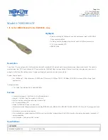 Preview for 1 page of Tripp Lite N002-001-GY Specification Sheet