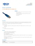 Tripp Lite N002-002-BL Specification Sheet preview