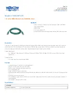 Предварительный просмотр 1 страницы Tripp Lite N002-007-GN Specification Sheet