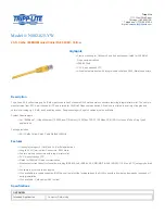 Tripp Lite N002-025-YW Specification Sheet preview