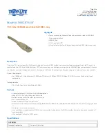 Tripp Lite N002-075-GY Specification Sheet preview