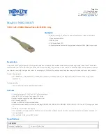 Tripp Lite N002-100-GY Specification Sheet preview